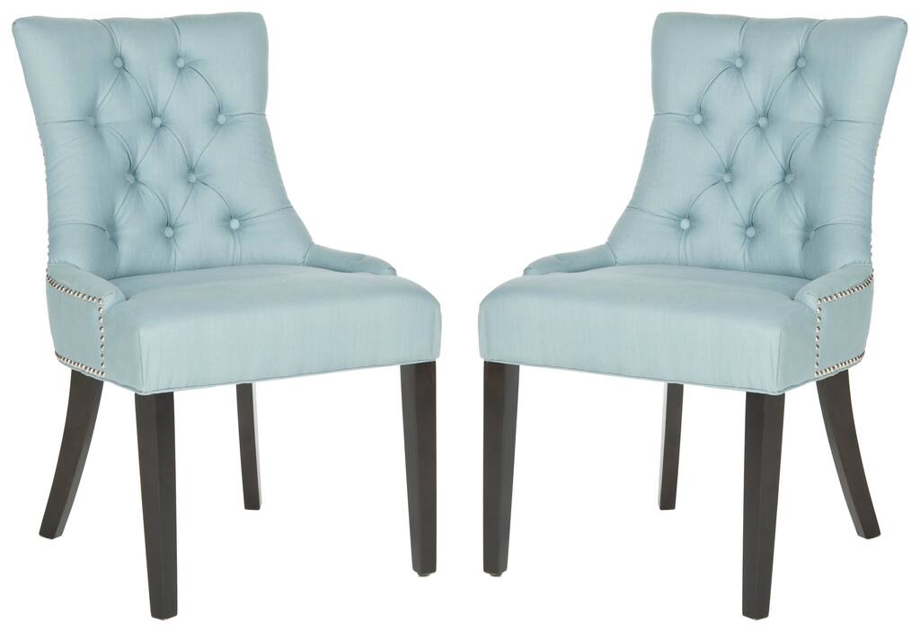 Harlow Ring Chair Set Of 2 In Light Blue, Pale Blue Leather Chair